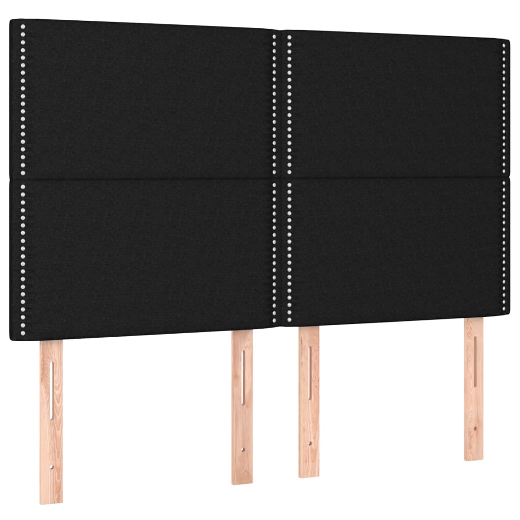sengegavl sort 144x5x118/128 cm stof