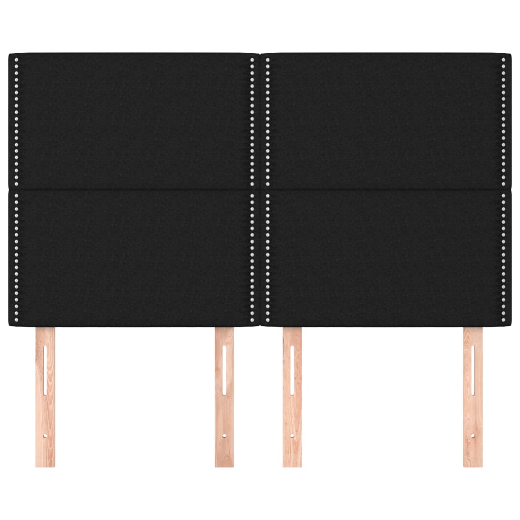 sengegavl sort 144x5x118/128 cm stof