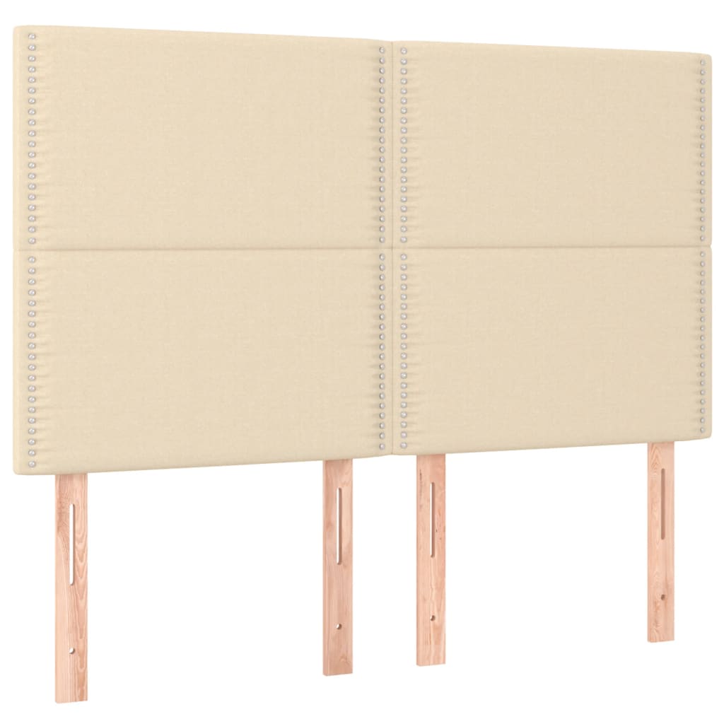 sengegavl cremefarvet 144x5x118/128 cm stof