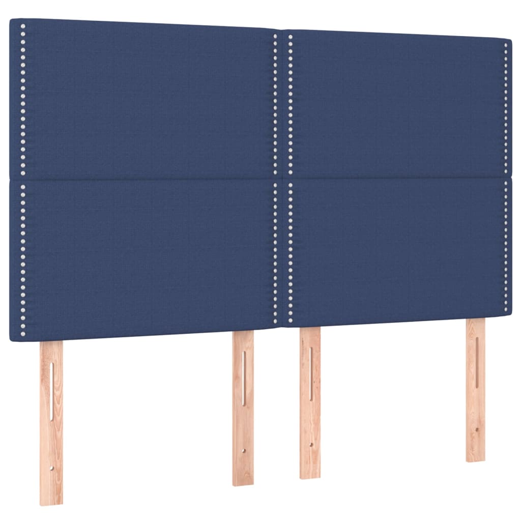 sengegavl blå 144x5x118/128 cm stof