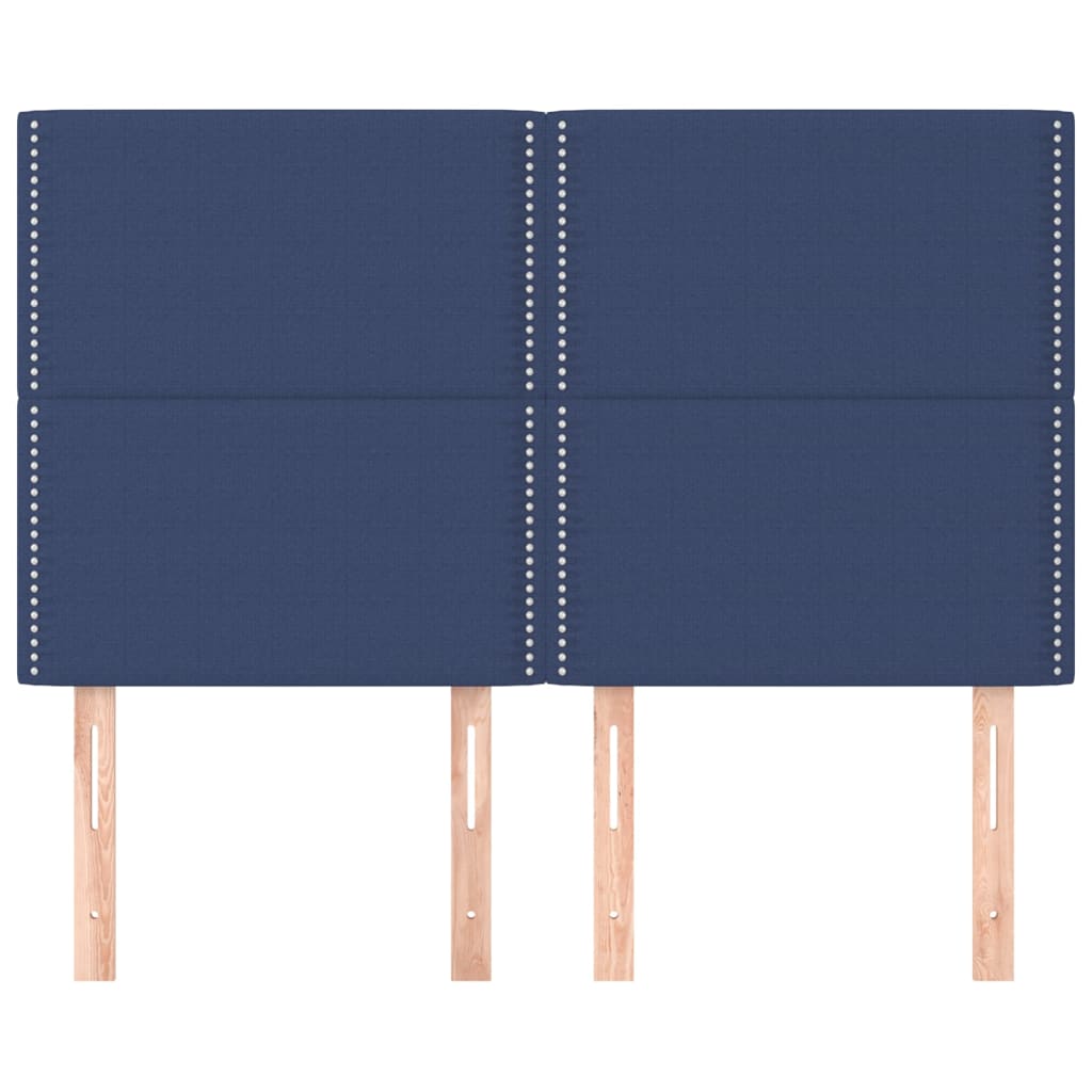sengegavl blå 144x5x118/128 cm stof