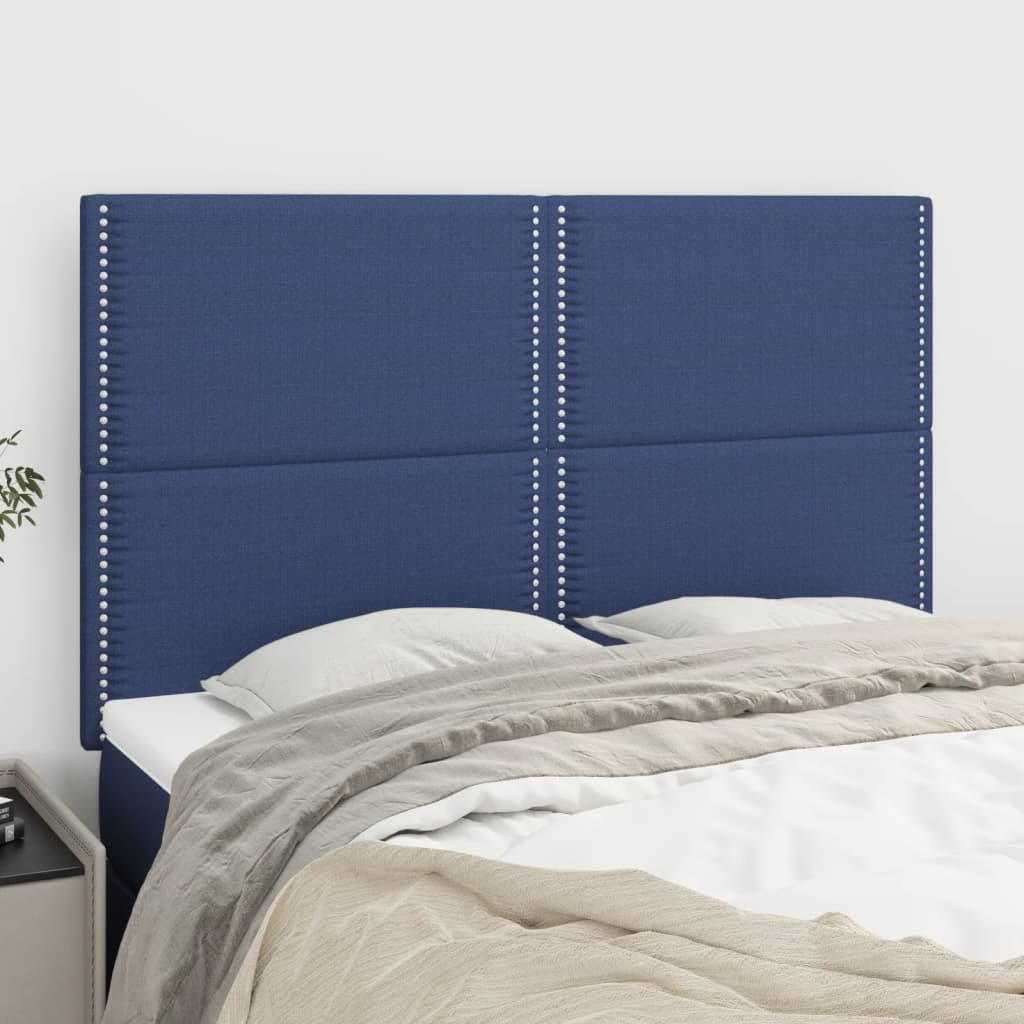 sengegavl blå 144x5x118/128 cm stof