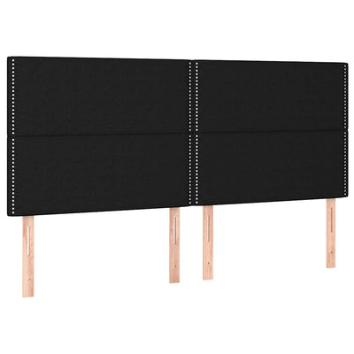 sengegavl sort 160x5x118/128 cm stof