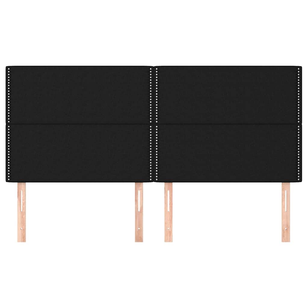 sengegavl sort 160x5x118/128 cm stof