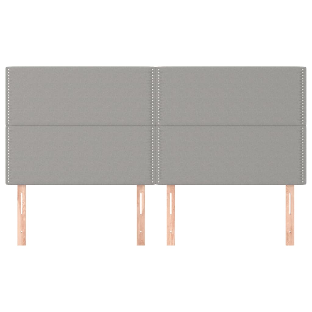 sengegavl lysegrå 180x5x118/128 cm stof