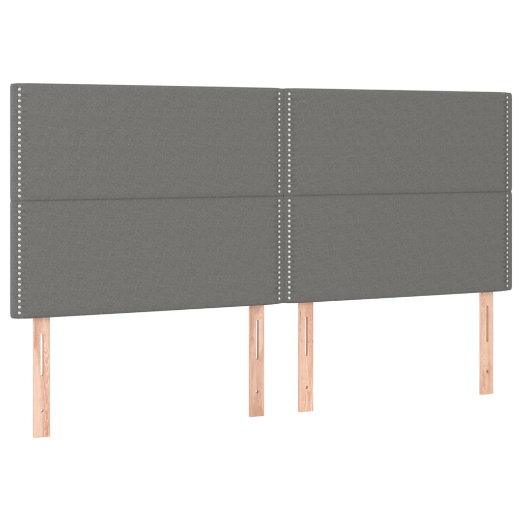sengegavl mørkegrå 180x5x118/128 cm stof