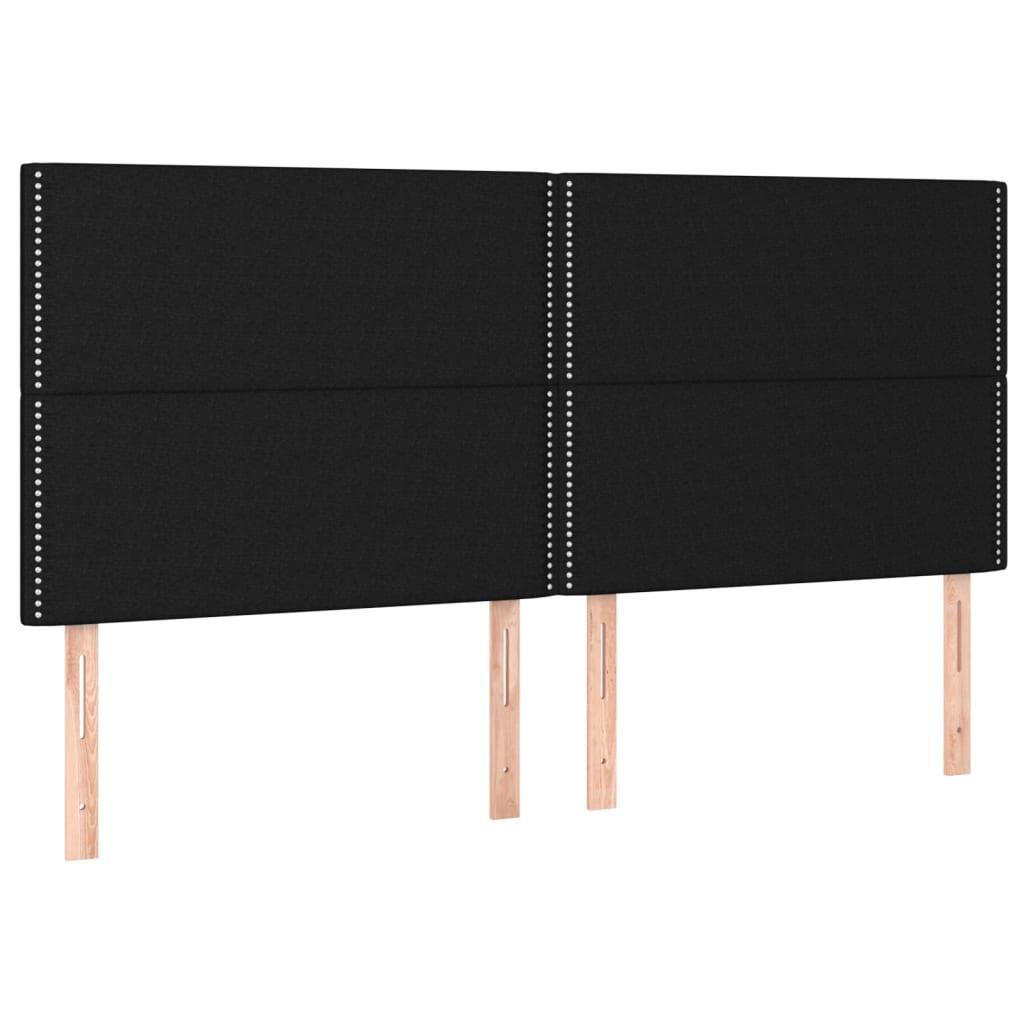 sengegavl sort 180x5x118/128 cm stof