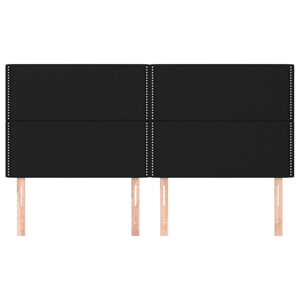 sengegavl sort 180x5x118/128 cm stof