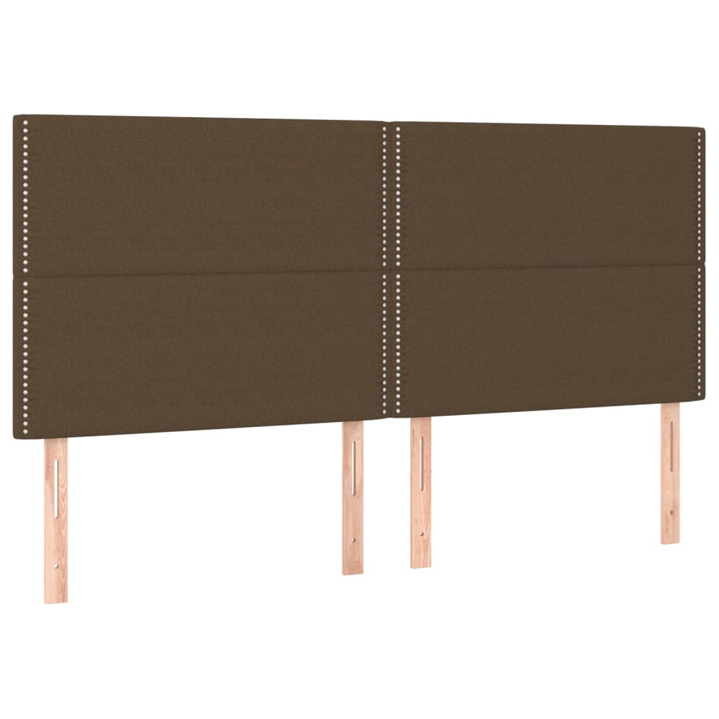 sengegavl mørkebrun 180x5x118/128 cm stof