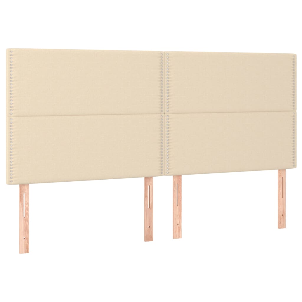 sengegavl cremefarvet 180x5x118/128 cm stof
