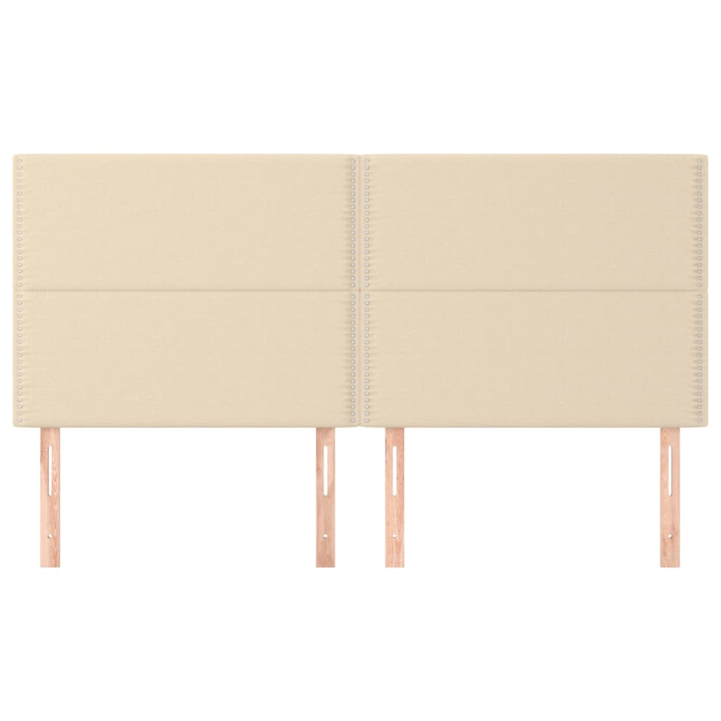 sengegavl cremefarvet 180x5x118/128 cm stof