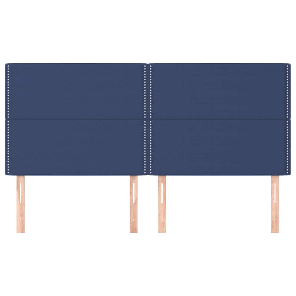 sengegavl blå 180x5x118/128 cm stof
