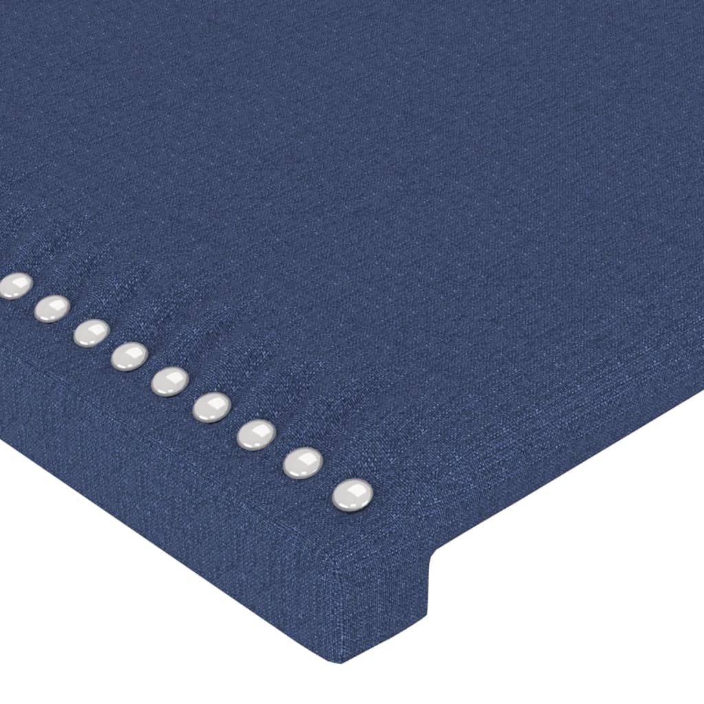 sengegavl blå 180x5x118/128 cm stof