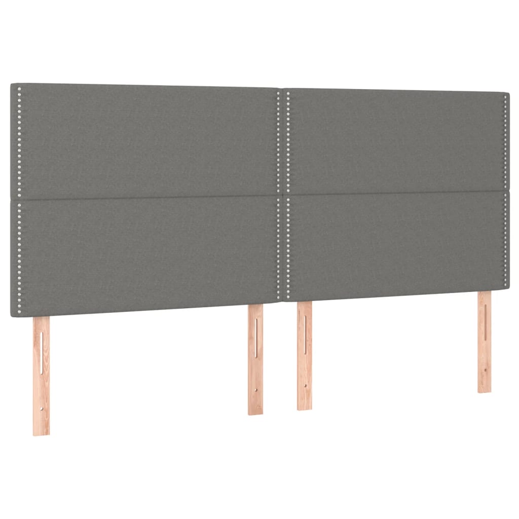 sengegavl mørkegrå 200x5x118/128 cm stof