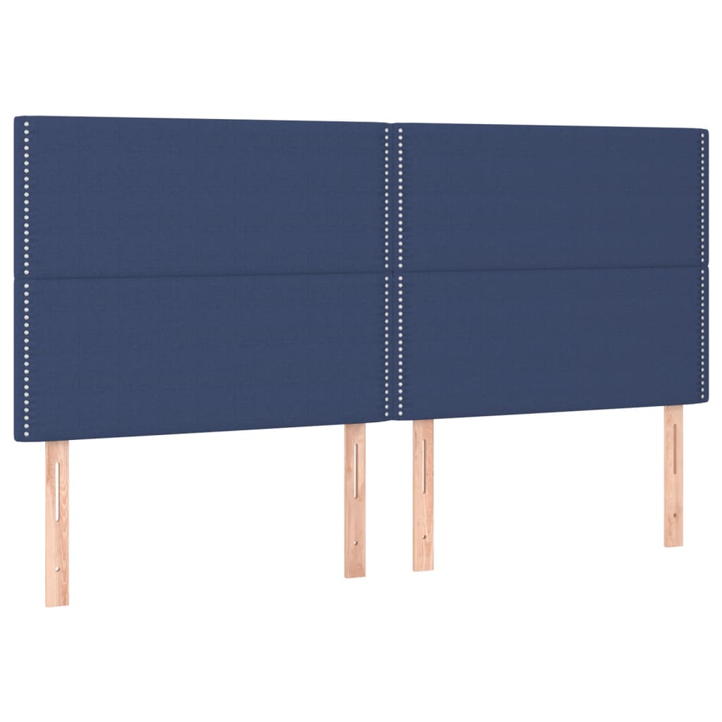 sengegavl blå 200x5x118/128 cm stof