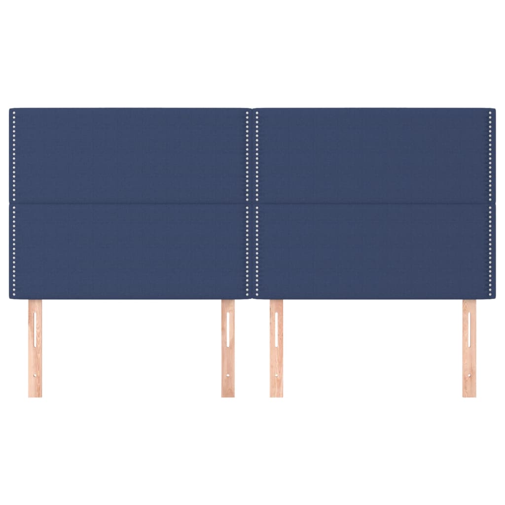 sengegavl blå 200x5x118/128 cm stof