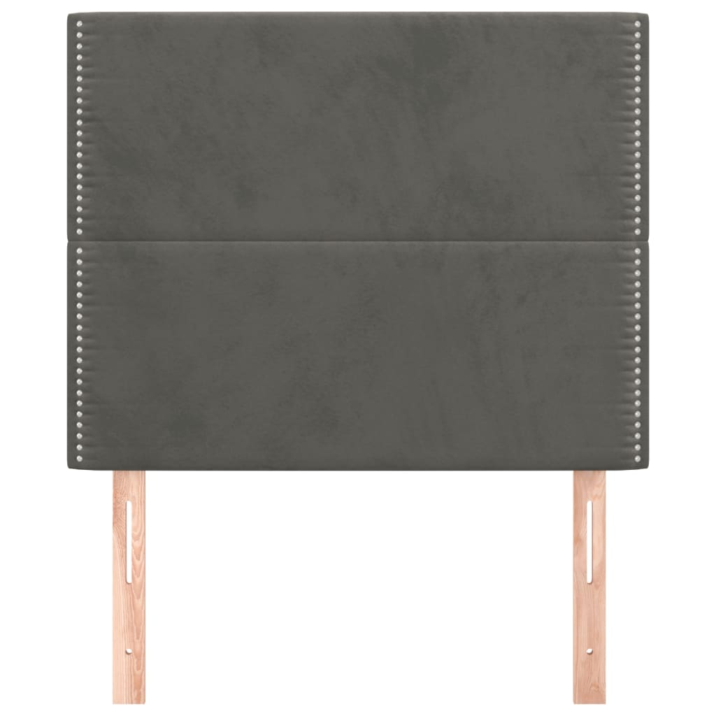 sengegavl mørkegrå 80x5x118/128 cm fløjl