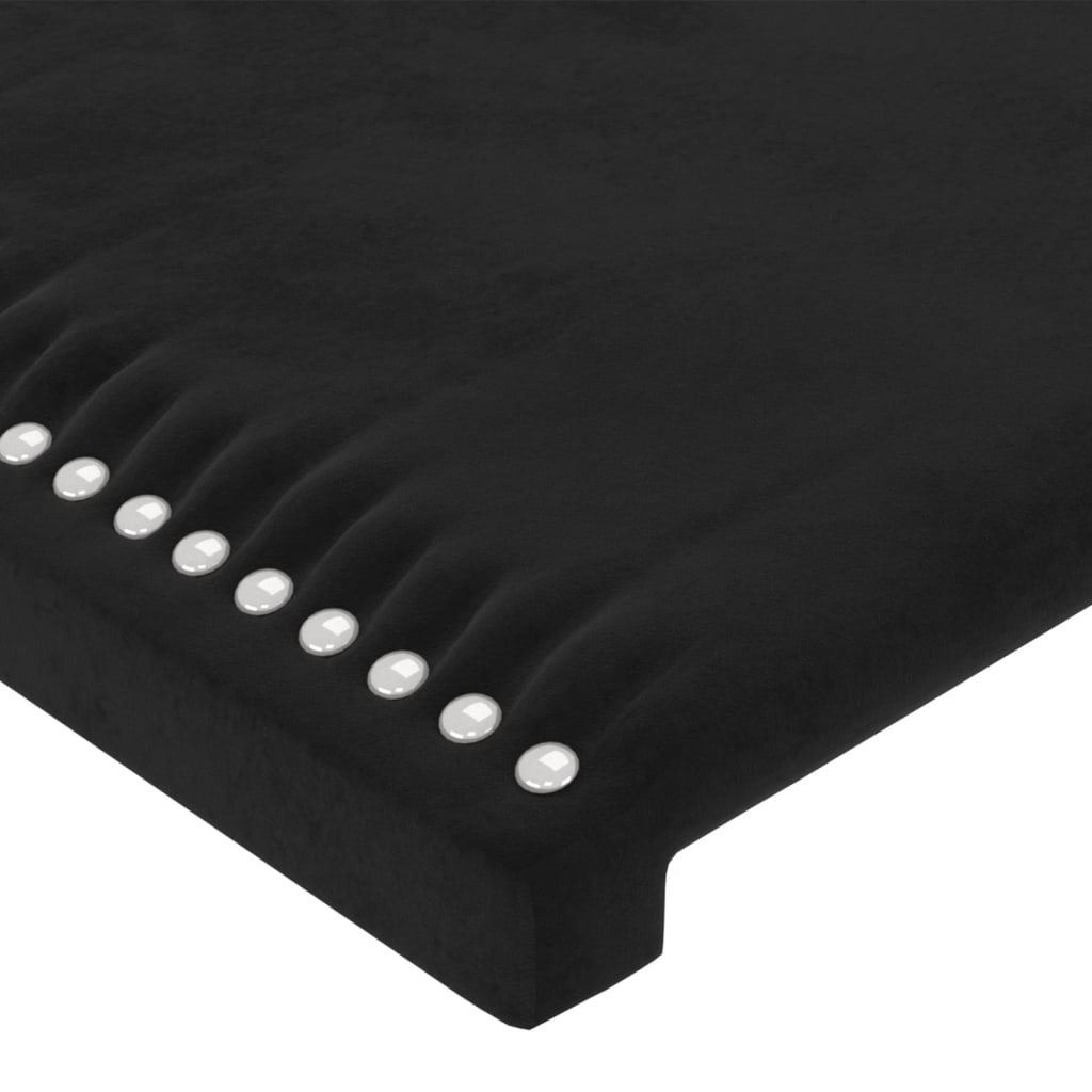 sengegavl sort 90x5x118/128 cm fløjl