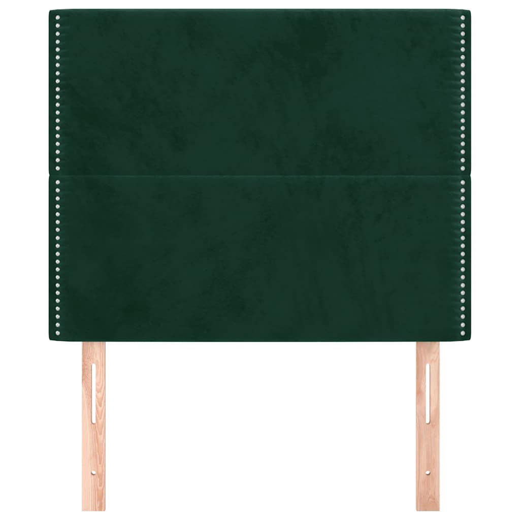 sengegavl mørkegrøn 90x5x118/128 cm fløjl