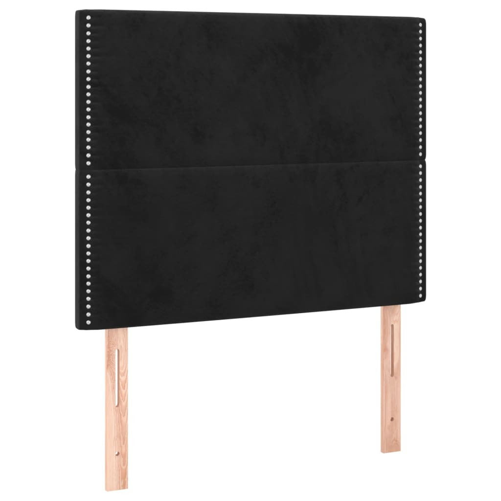 sengegavl sort 100x5x118/128 cm fløjl