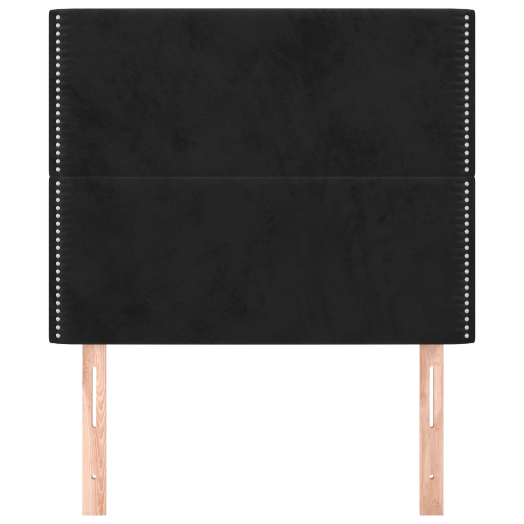 sengegavl sort 100x5x118/128 cm fløjl