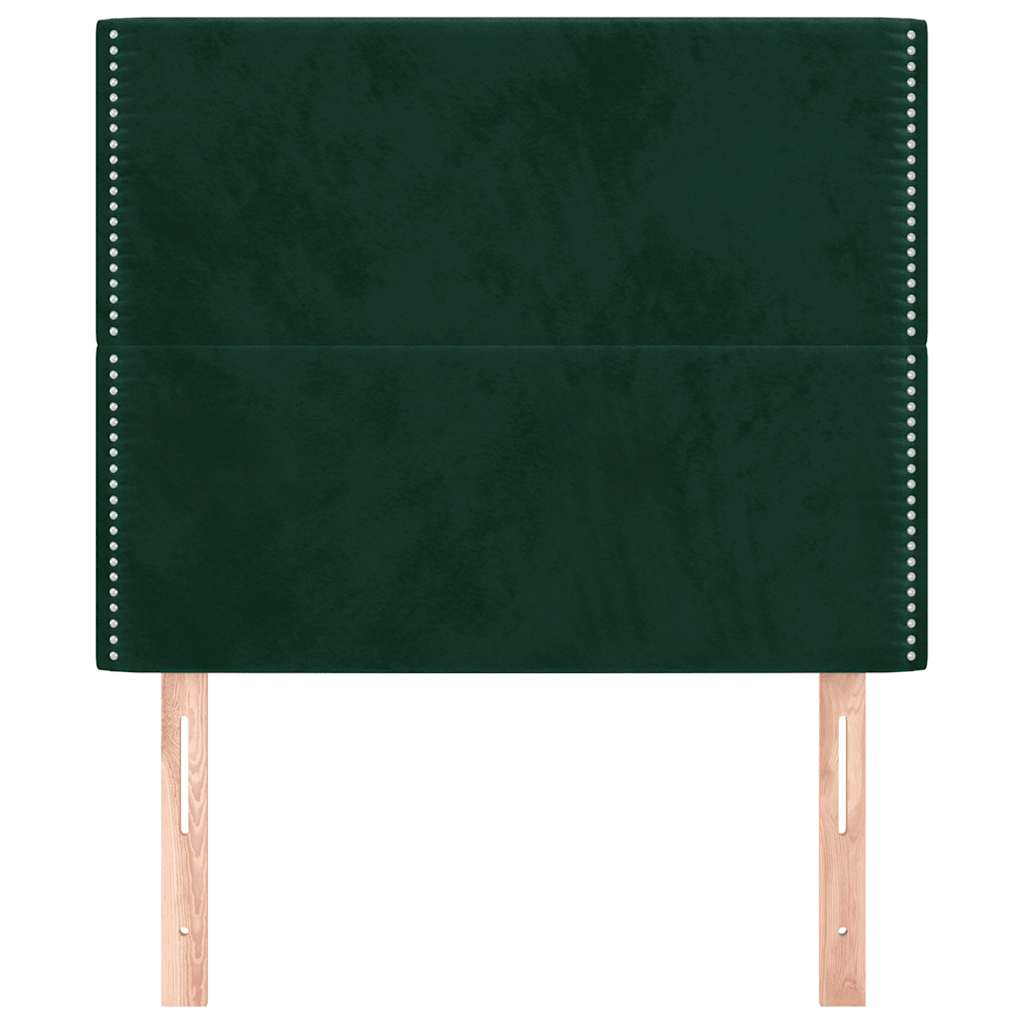 sengegavl mørkegrøn 100x5x118/128 cm fløjl