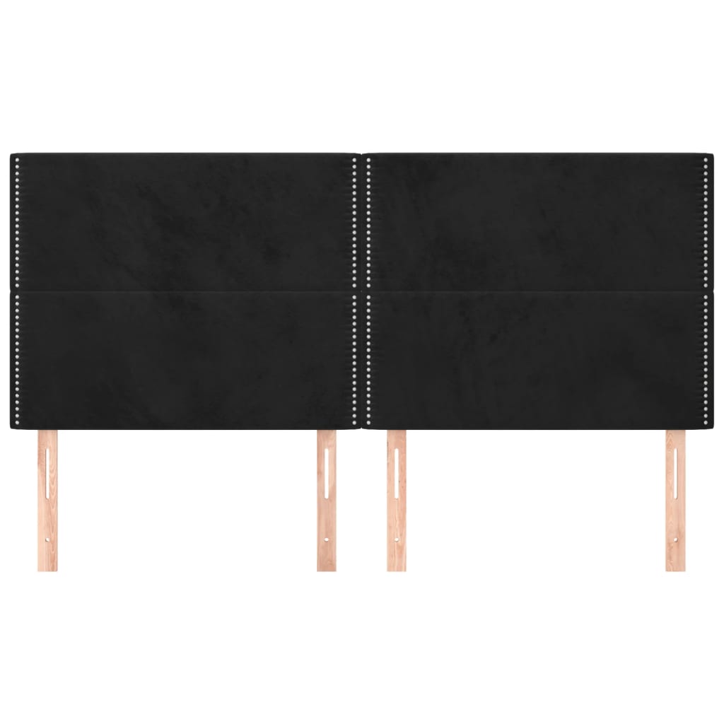 sengegavl sort 180x5x118/128 cm fløjl