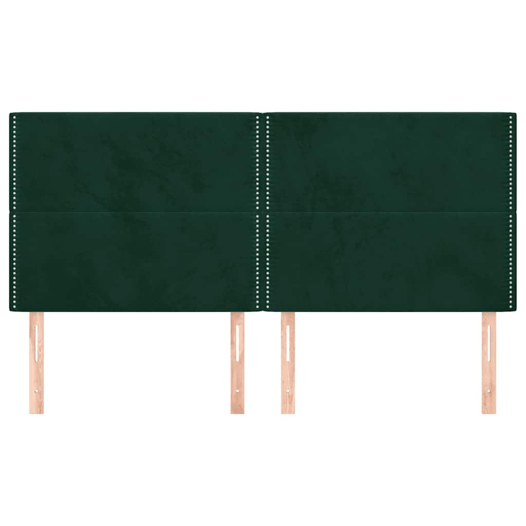 sengegavl mørkegrøn 180x5x118/128 cm fløjl