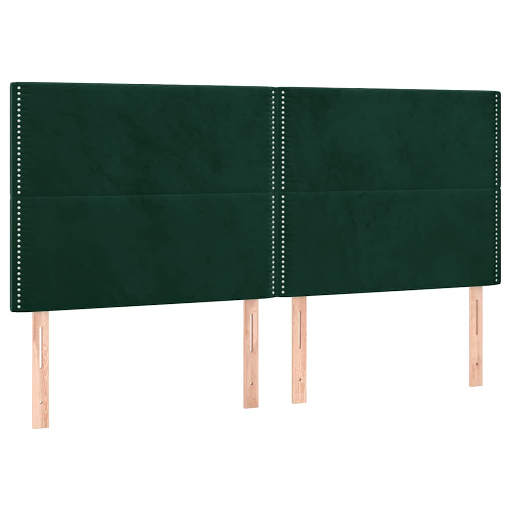 sengegavl mørkegrøn 200x5x118/128 cm fløjl