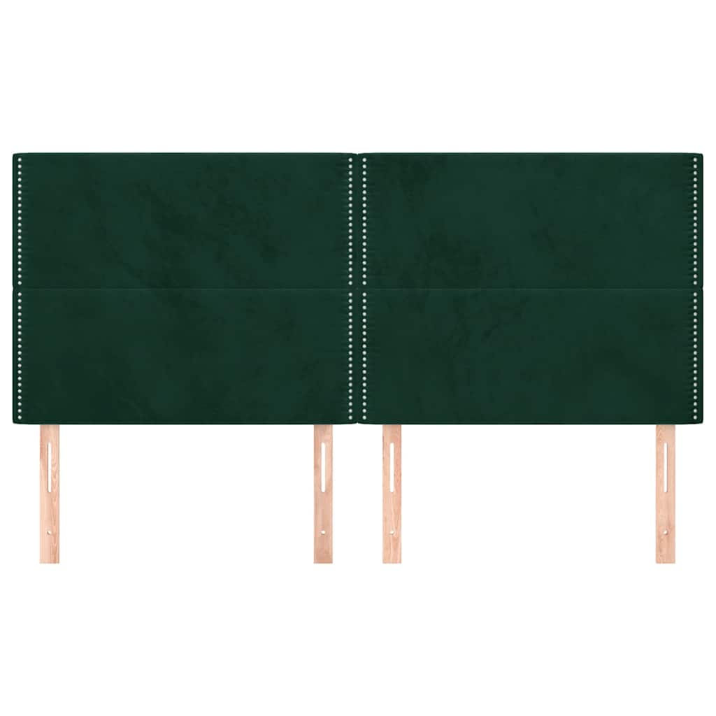 sengegavl mørkegrøn 200x5x118/128 cm fløjl