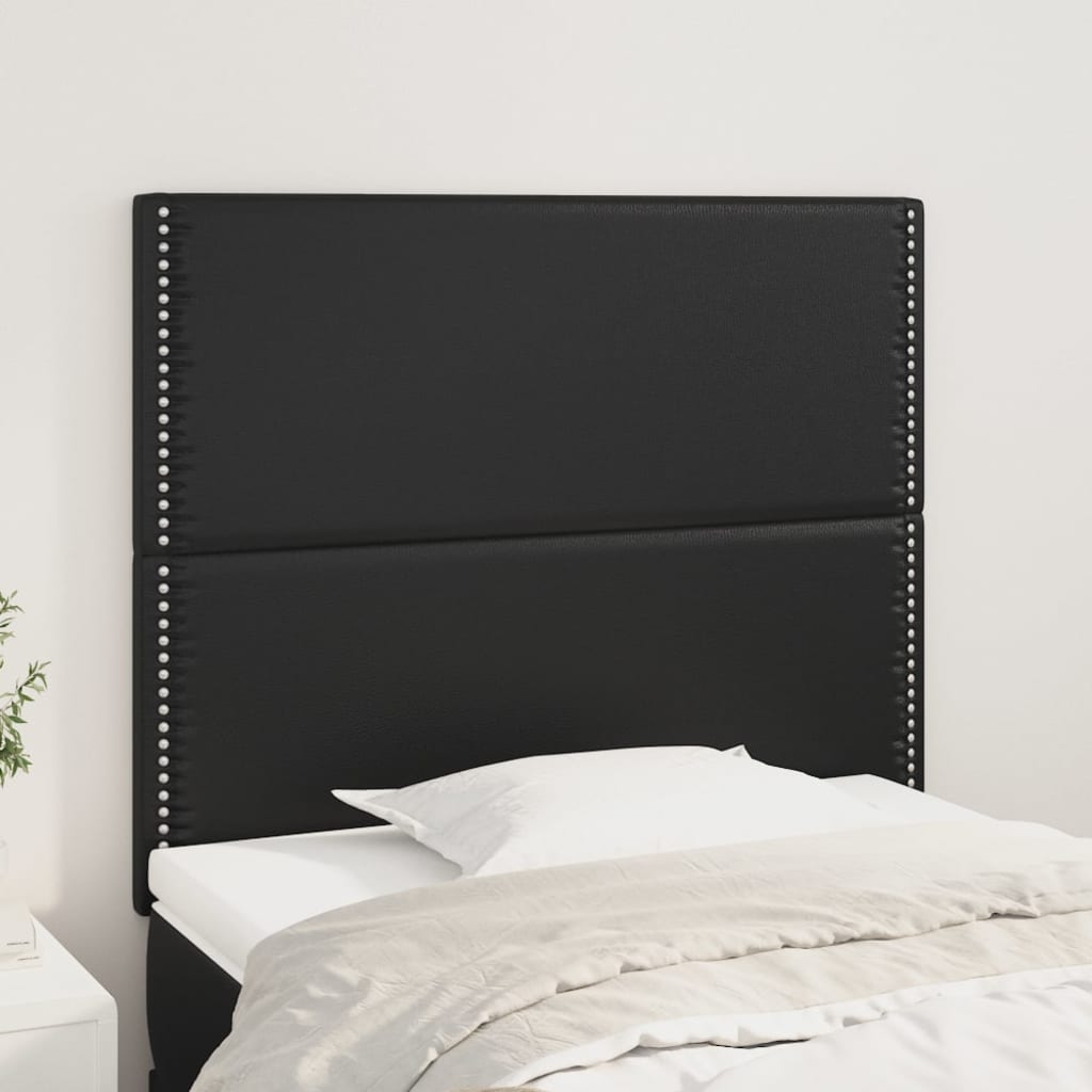 sengegavl sort 90x5x118/128 cm kunstlæder