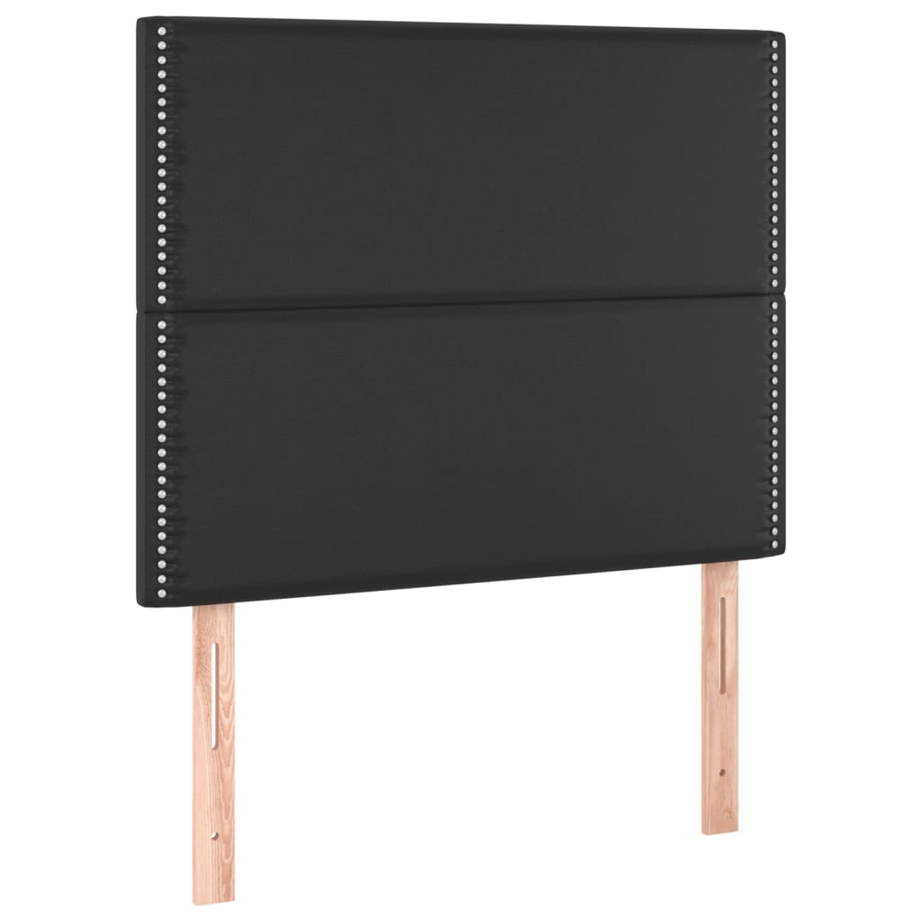 sengegavl sort 100x5x118/128 cm kunstlæder