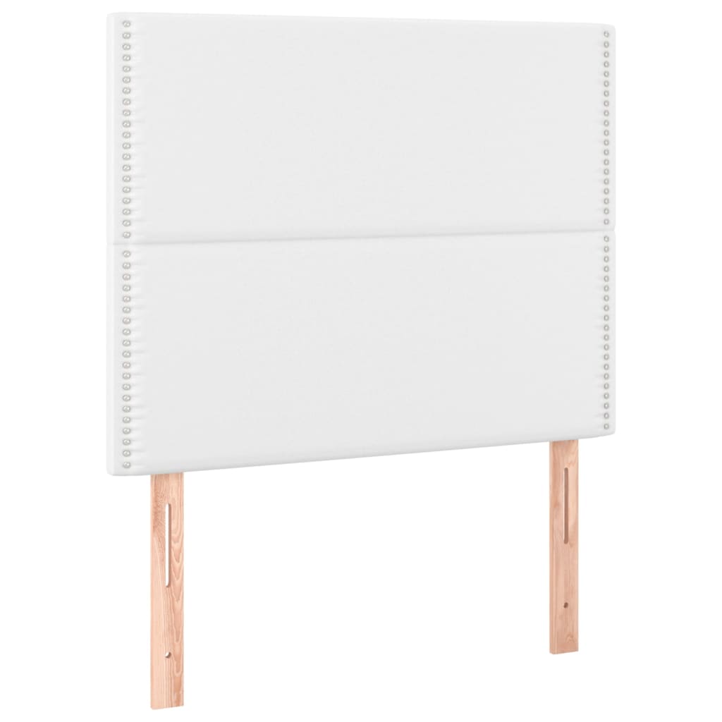 sengegavl hvid 100x5x118/128 cm kunstlæder
