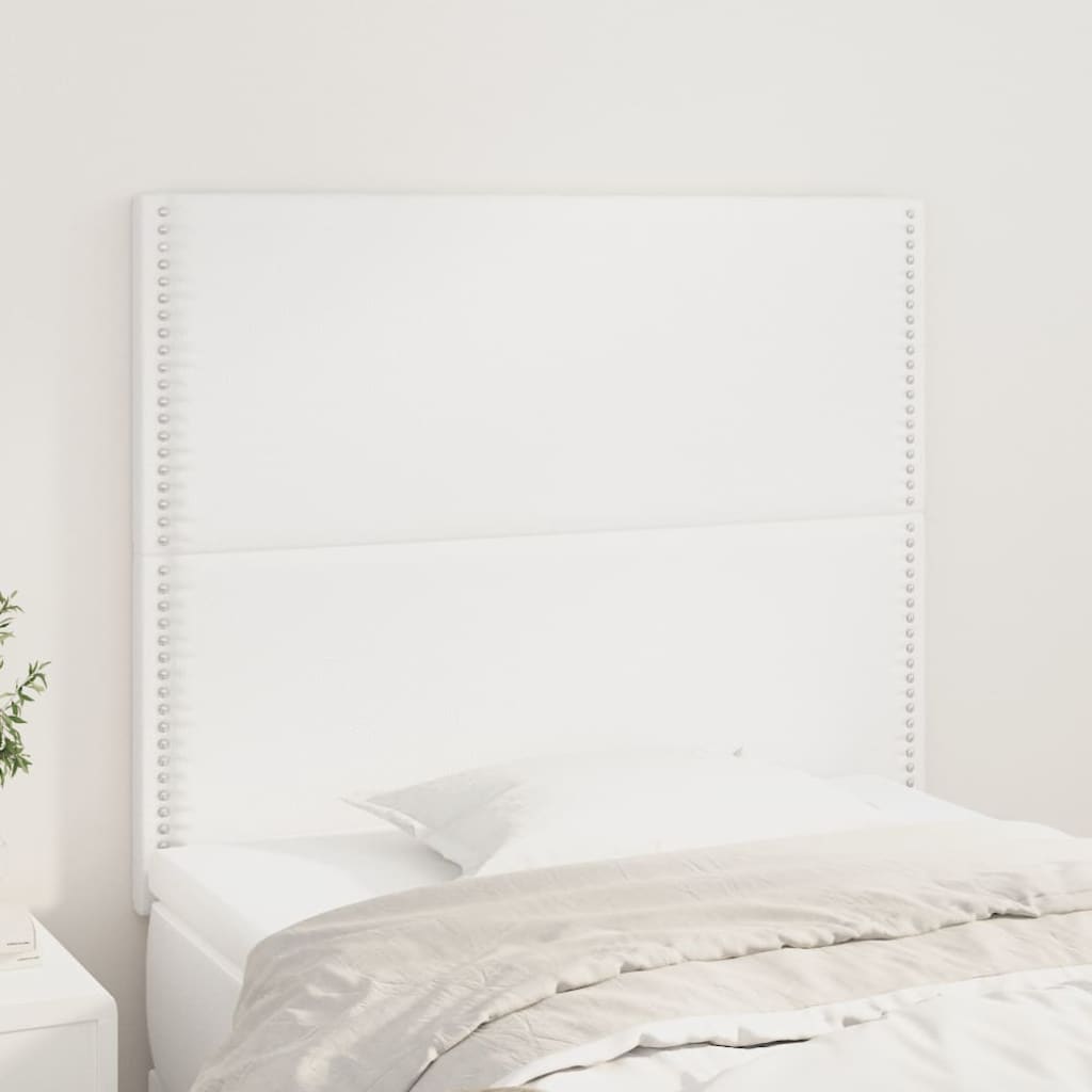 sengegavl hvid 100x5x118/128 cm kunstlæder