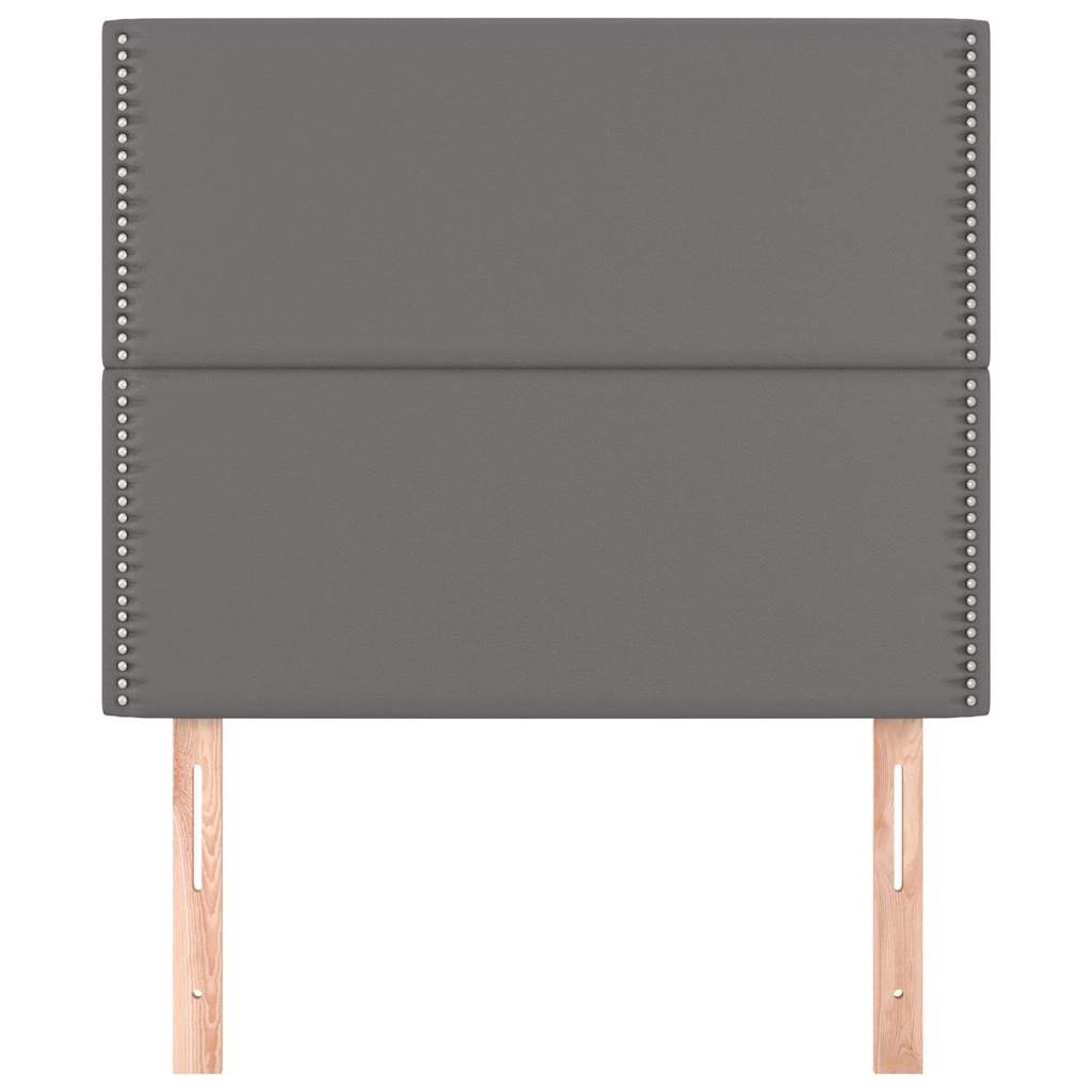 sengegavl grå 100x5x118/128 cm kunstlæder