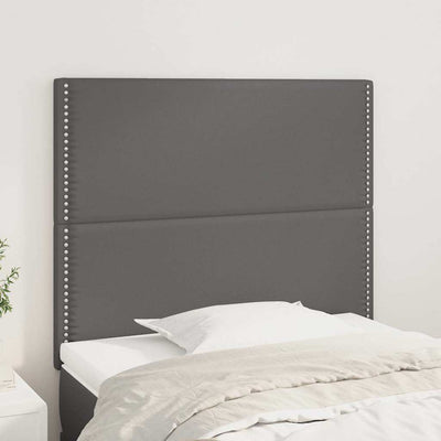 sengegavl grå 100x5x118/128 cm kunstlæder