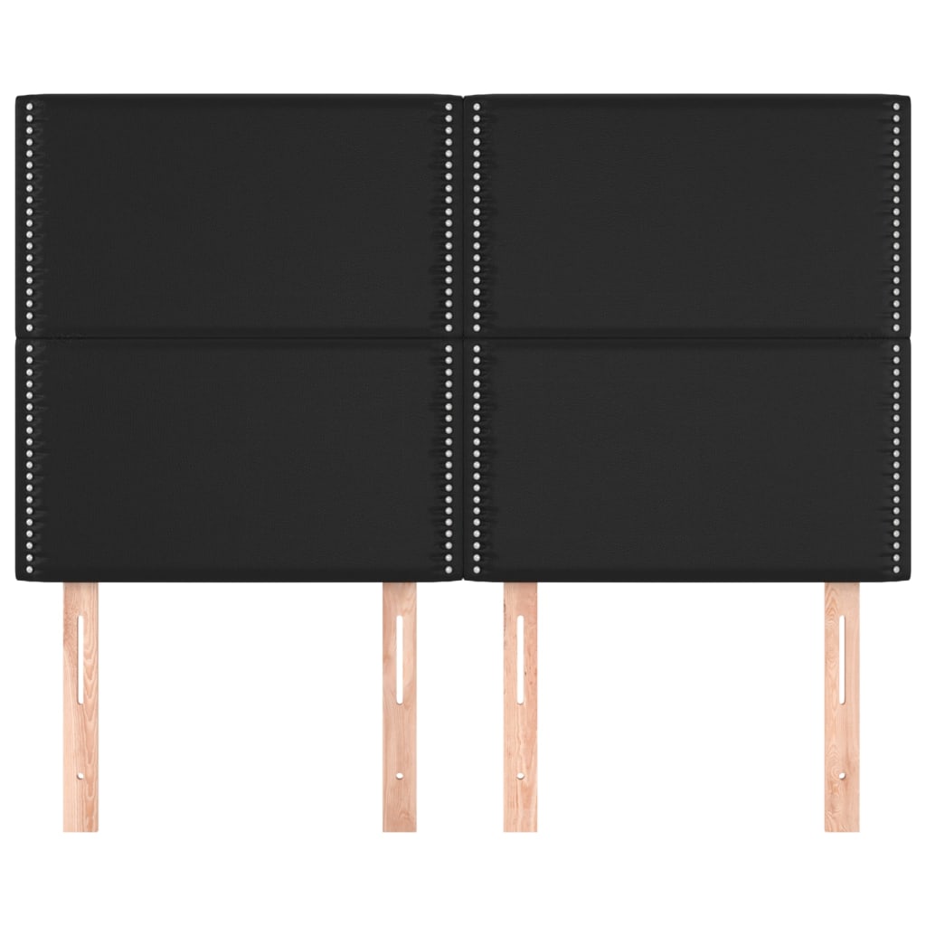sengegavl sort 144x5x118/128 cm kunstlæder
