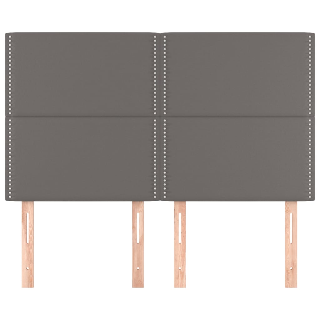 sengegavl grå 144x5x118/128 cm kunstlæder