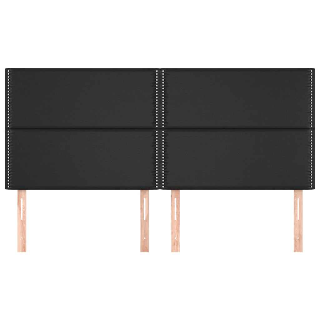 sengegavl sort 180x5x118/128 cm kunstlæder
