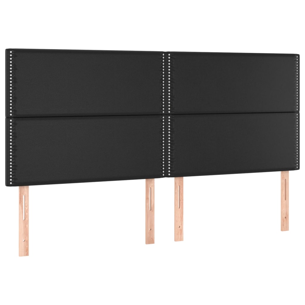sengegavl sort 200x5x118/128 cm kunstlæder