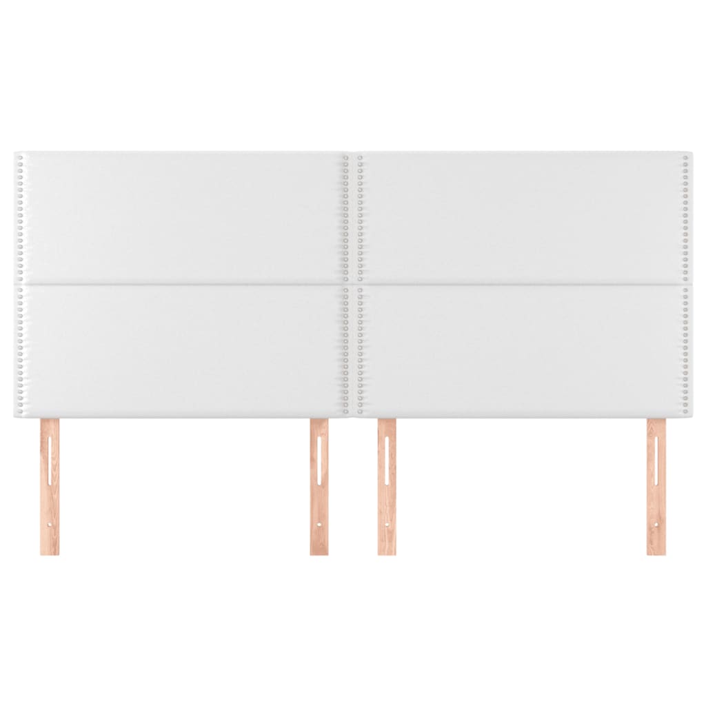 sengegavl hvid 200x5x118/128 cm kunstlæder
