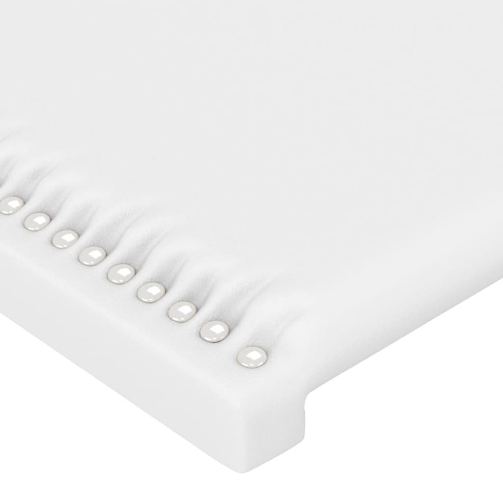 sengegavl hvid 200x5x118/128 cm kunstlæder