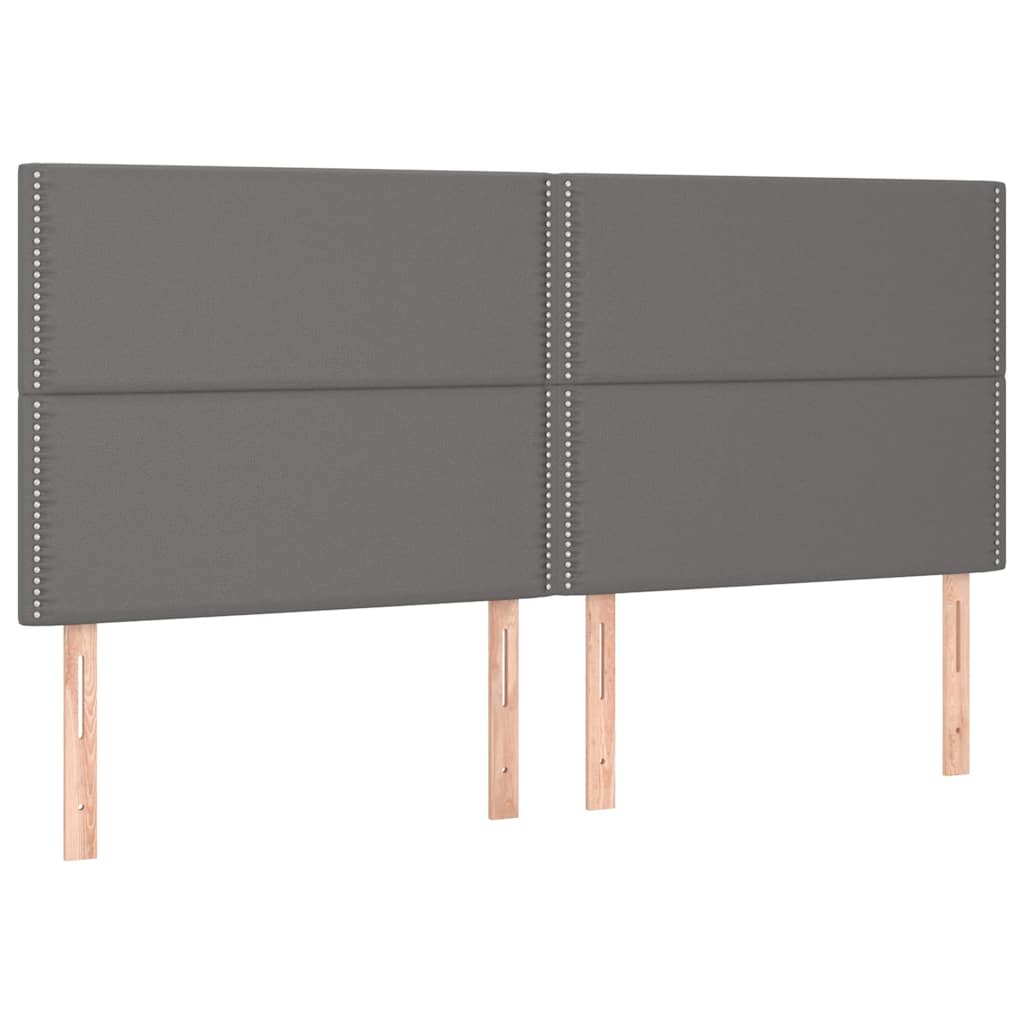 sengegavl grå 200x5x118/128 cm kunstlæder