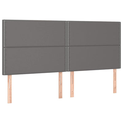 sengegavl grå 200x5x118/128 cm kunstlæder