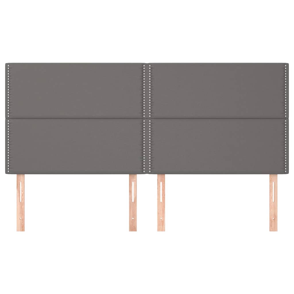 sengegavl grå 200x5x118/128 cm kunstlæder