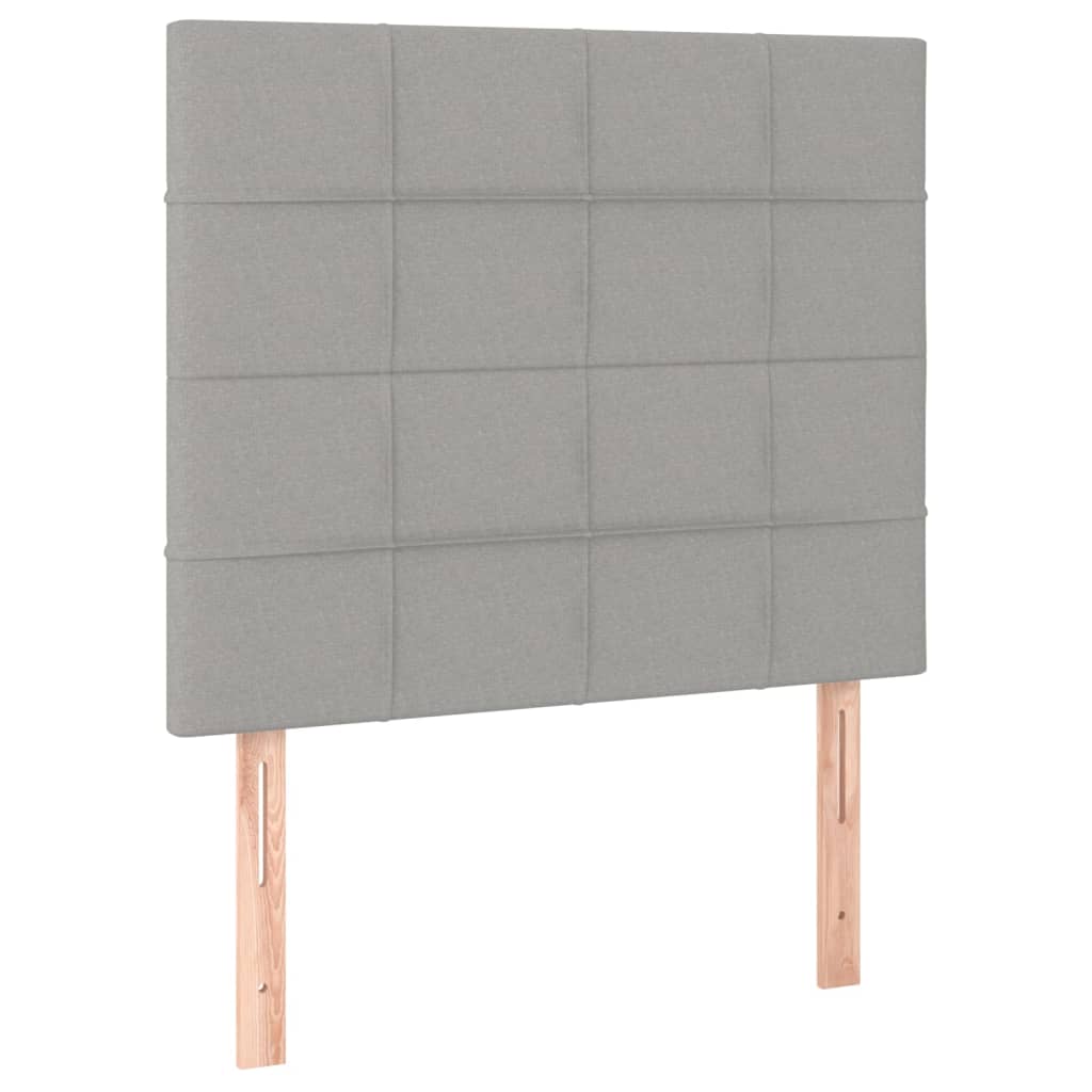 sengegavl lysegrå 80x5x118/128 cm stof