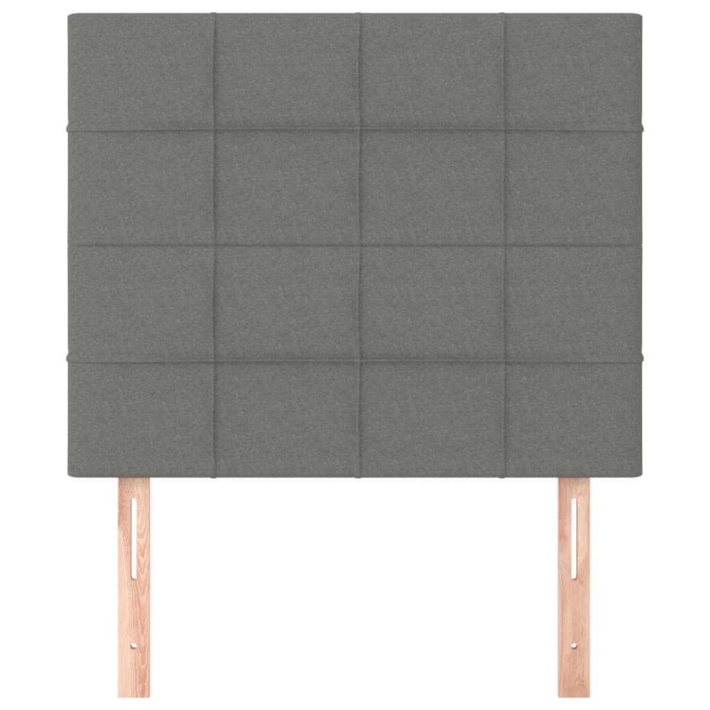 sengegavl mørkegrå 80x5x118/128 cm stof