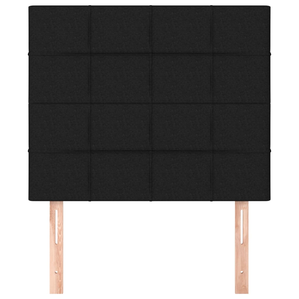 sengegavl sort 80x5x118/128 cm stof