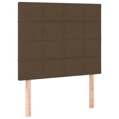 sengegavl mørkebrun 80x5x118/128 cm stof
