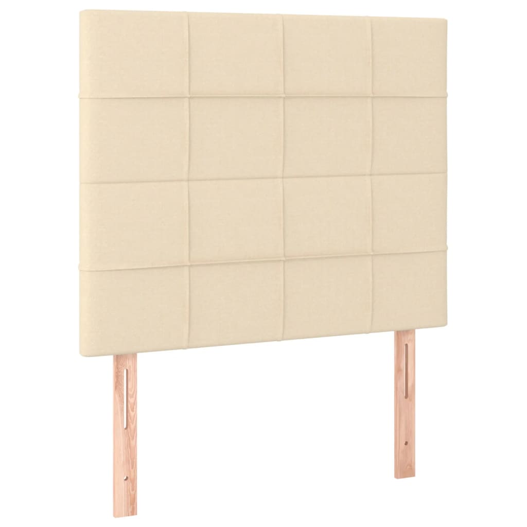 sengegavl cremefarvet 80x5x118/128 cm stof